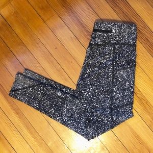 lululemon athletica Pants - Lululemon Tight Stuff II White Black Splatter 4 lululemon athletica Pants - Lululemon Tight Stuff II White Black Splatter 4